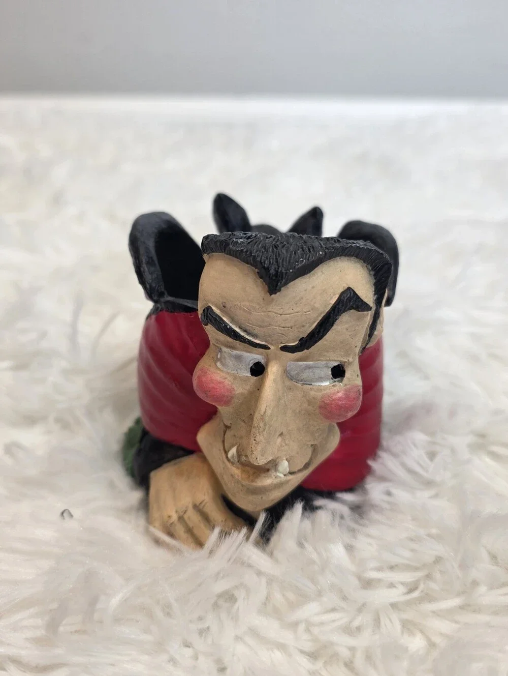 Vintage Vampire And Bat Halloween Tealight Candle Holder.